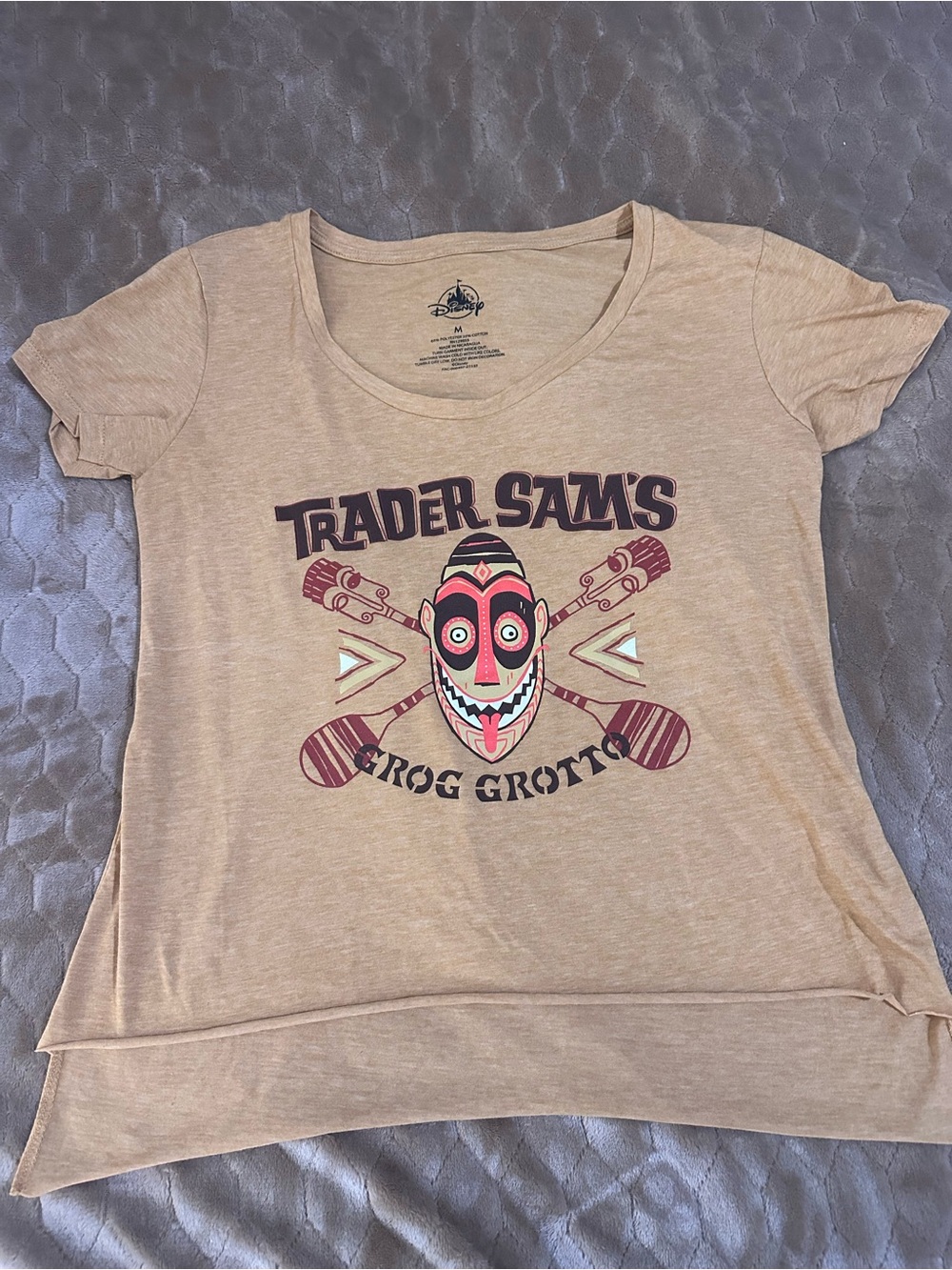 Disney Women's Tan Trader Sam's Frog Grotto Graphic Tee